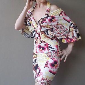 • Baby Phat • multipattered halter dress